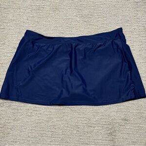 XL Swim Skirt  Full Coverage Split Hem Navy Blue Mynah Mid-Rise NWT And Liner